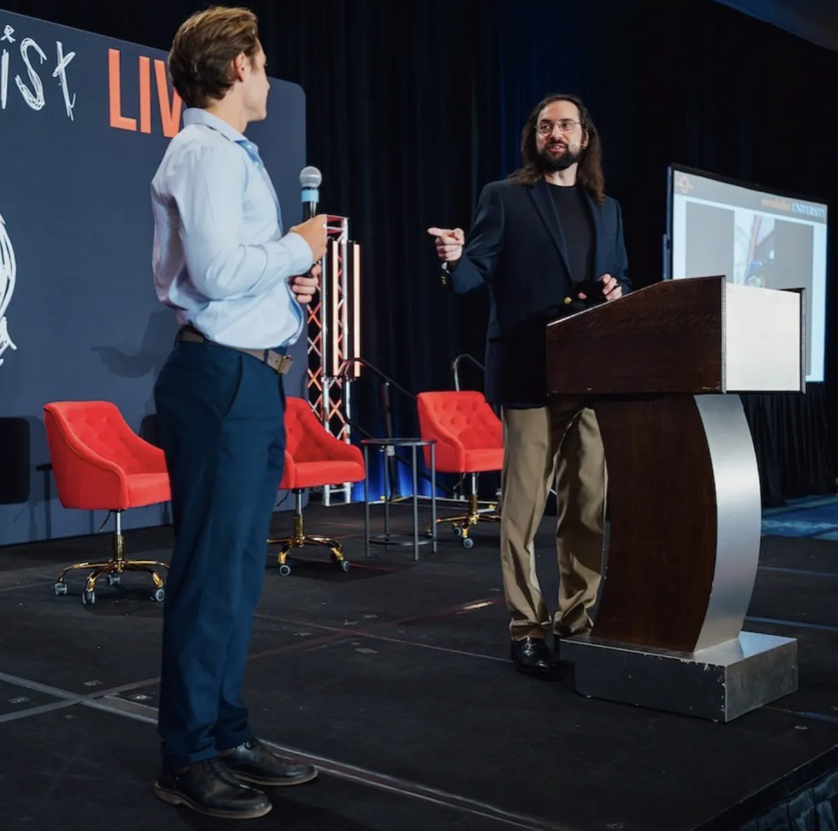 Joshua Lessard speaking at an event