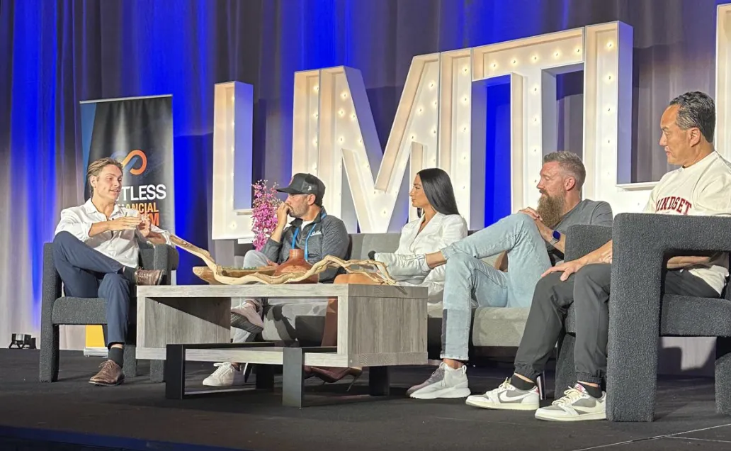 Joshua Lessard speaking on stage
